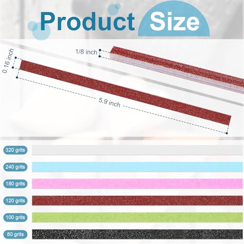 Image of Honoson 60 Pcs Sanding Sticks for Plastic Models Set Include 30 Polishing Sticks and 30 Sanding Twig for Wood Models Assorted Metal Tools Accessory Craft Amateur Beginner (Style 2)