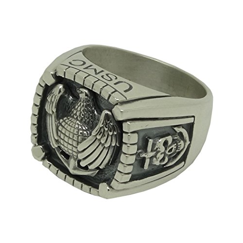 U.s. Marine Corps Eagle Soldier Military Sterling Silver 925 Skull Biker Mens Ring Usmc Usn #TOP5