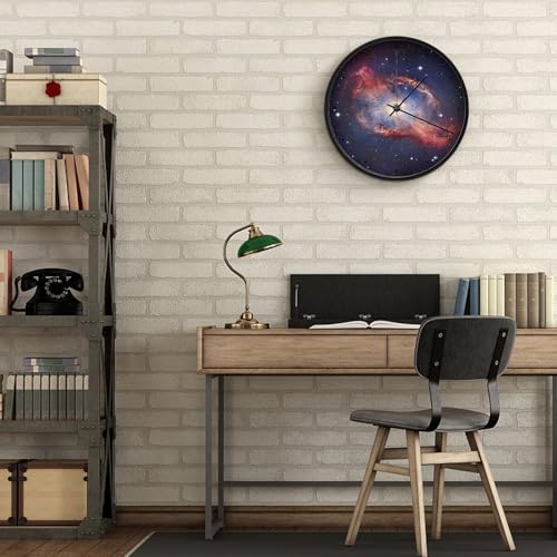 Horloge murale moderne pour cuisine et salon ronde Universe noire - 7