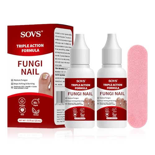 SOVS Fungi Nail Toenail Treatment Gentle Formula Effectively Improves Nails for a More Beautiful Appearance (2Pcs 1 oz)