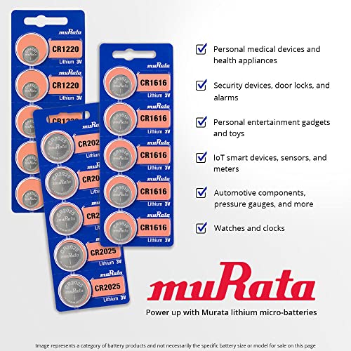 Murata Cr2032 Battery 3V Lithium Coin Cell - Replaces Sony Cr2032 (2 Batteries) #TOP2