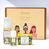 CESTA NAVIDAD RUTINA PIEL ARGÁN | Crema facial, Serum Regenerador y Mousse Desmaquillante |Potencia tu belleza natural | Skin care pack| Productos con ingredientes Certificados ECOCERT
