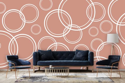 Glücksvilla - Papel pintado autoadhesivo de diseño, 600 x 300 cm (ancho x alto), varias dimensiones, papel pintado XXL moderno decoración de pared - patrón 08 burbujas - color 10 rubor - abstracto