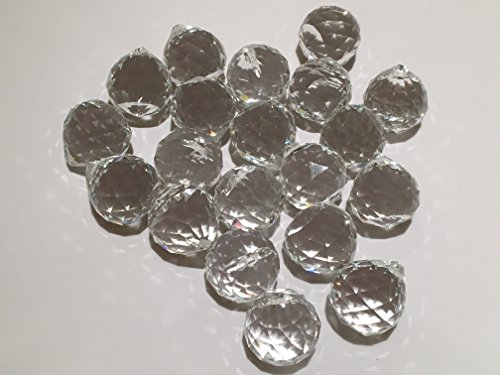 Almmy.6 選べる2サイズ クリア20mm 20個セット 水晶 サンキャッチャー パーツ インテリア飾り 風水 幸運 (20mm, クリア)のサムネイル