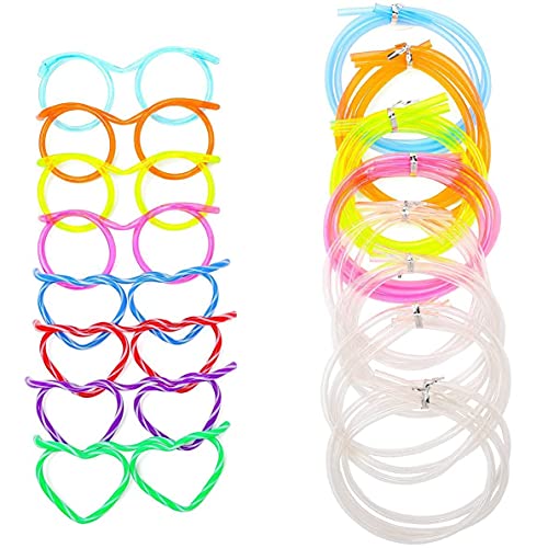 8Piece Silly Straw Eye Glasses, Crazy Straws For Kids Kids Funny Glasses Silly Straws Reusable Party Supplies For Kids Crazy Straws For Skids Reusable #TOP1