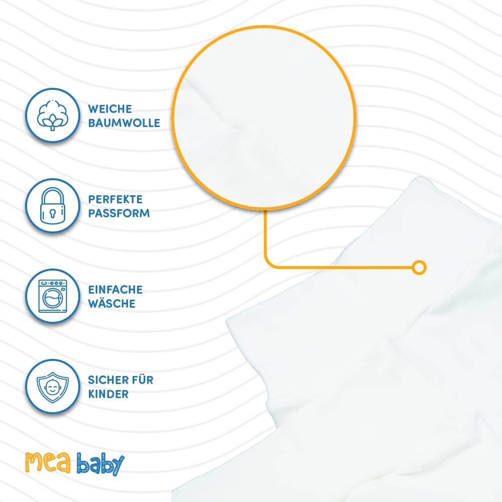 MEA BABY Unisex Baby Hose mit Fuß aus 100% Bio-Baumwolle im 3er Pack. Baby Strampelhose mit Fuß. Babyhose mit Fuß Jungen Baby Hose mit Fuß Mädchen.