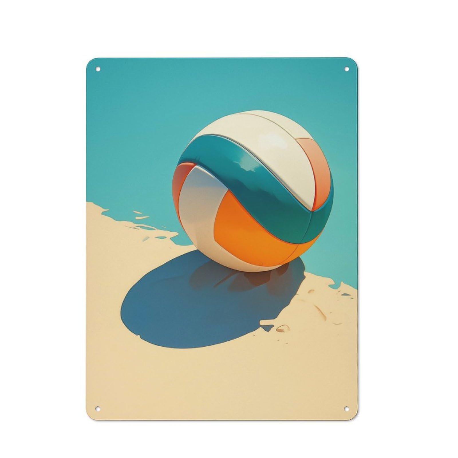 Junmoney Beach Volleyball Tin Wall Plaque 40X30cm With For Home Office Or Studio, A New Home Present For Creative Workspace Decorators