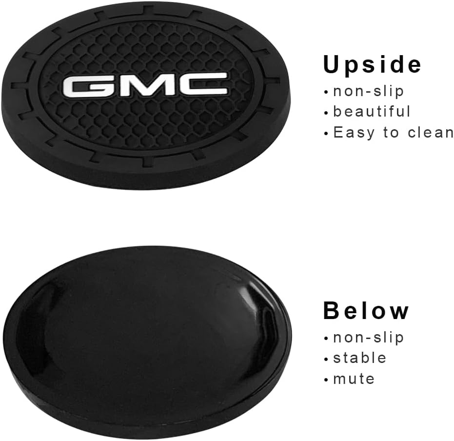 Car Cup Holder Coaster for GMC Sierra Denali Canyon Terrain Yukon Jimmy Acadia Recessed Silicone Cupholder Coaster Interior Accessories 2.75in 2Pack - Image 4