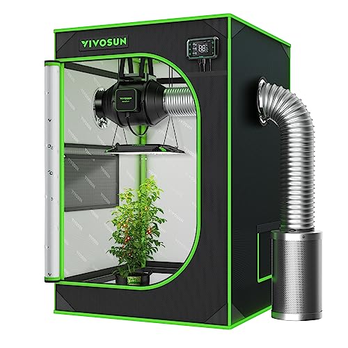 VIVOSUN S223 2x2 Grow Tent, 24"x24"x36" High Reflective Mylar with Observation Window and Floor Tray for Hydroponics Indoor Plant for VS1000 VIVOSUN S223 2x2 Grow Tent, 24"x24"x36" High Reflective Mylar with Observation Window and Floor Tray for Hydroponics Indoor Plant for VS1000
