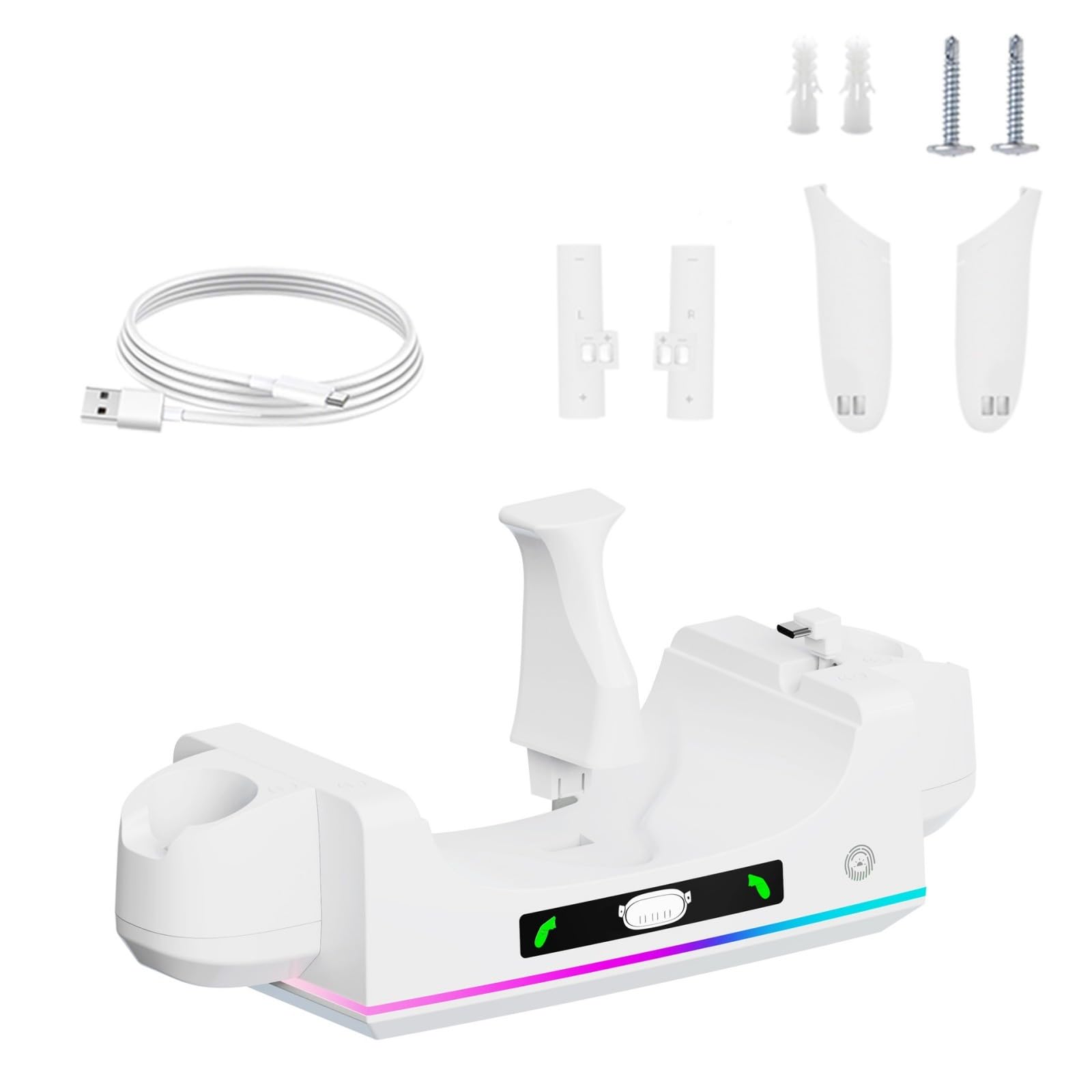 Base di ricarica per occhiali di realtà virtuale 3S e supporto di ricarica per controller con piedini antiscivolo resistenti per stabilità