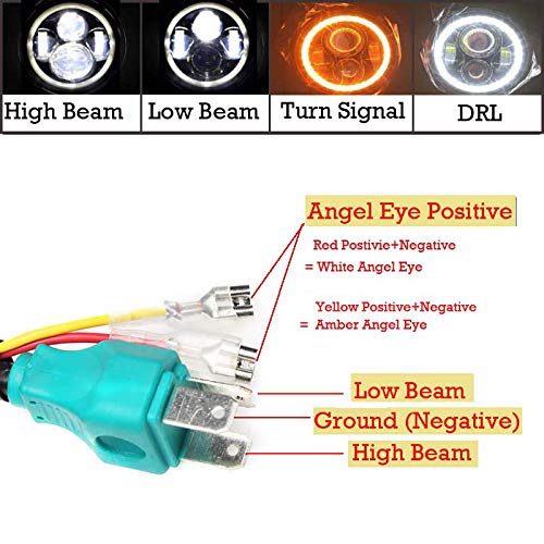 Bowoshen 7 Inch Led Halo Headlights For Datsun 240Z 260Z 280Z 280Zx 1970-78 High Low Beam Angel Eye Drl Amber Turn Signal Headlamp, Pack Of 2 #TOP6