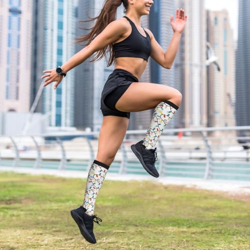 Image of Compression Socks for Women Men Circulation Graduated Supports Socks for Running Athletic Sports Nurse Travel