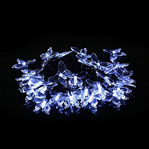Preisvergleich Produktbild Lichterkette,FeiliandaJJ 5M 30pcs Kristall Schmetterling Solar-Deko-Lichterkette LED Licht Hochzeit Party Halloween Xmas Innen / Außen Haus Deko String Lights (Weiß)