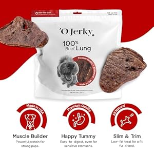 O-Jerky-100-Beef-Lung-Dog-treats-Single-Ingredient-Human-Grade-Dehydrated-Dog-Food--Natural-Grain-Free-and-Rawhide-Free-Jerky-Treats-for-Dogs-Large-Breed-Puppy-Essentials--Made-in-USA-8-Oz - Cucciolini Doodles   O-Jerky-100-Beef-Lung-Dog-treats-Single-Ingredient-Human-Grade-Dehydrated-Dog-Food--Natural-Grain-Free-and-Rawhide-Free-Jerky-Treats-for-Dogs-Large-Breed-Puppy-Essentials--Made-in-USA-8-Oz