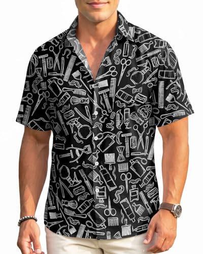Image of 99TIMORO Fathers Funny Mens Hawaiian Shirt, Movie Button Down Short Sleeve Top, Father Day Summer Gifts