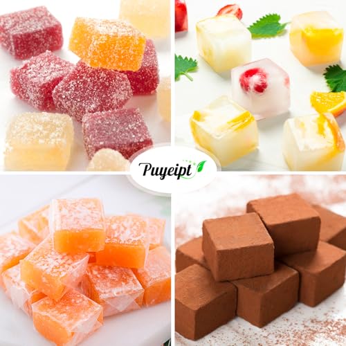 Puyeipt 2 Pack Square Silicone Chocolate Molds, 40-Cavity Candy Molds, Mini Ice Cube Moulds for Caramel, Truffles, Hard Candy, Praline, Gummy, Brownie, Jello by Puyeipt - Image 7