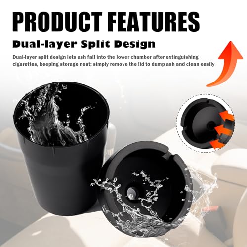 2PCS Smokeless Car Ashtray Set