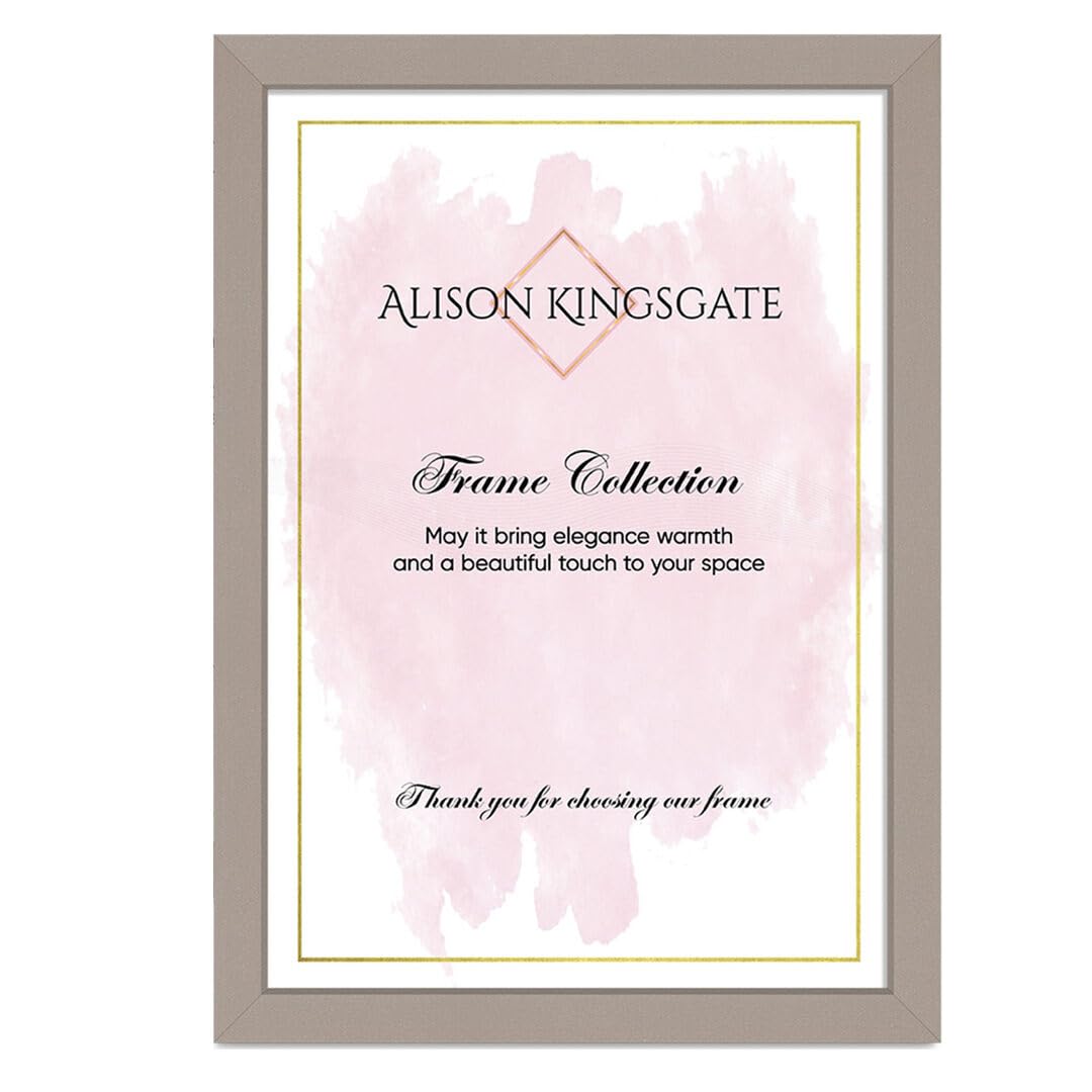 Alison Kingsgate Modern 90X60CM Rose Gold Photo Frame-Engineered Wood Picture Frames with Shatterproof Perspex - Ideal for Certificates -Wall Mount or Tabletop - Multiple Sizes & Colours Available