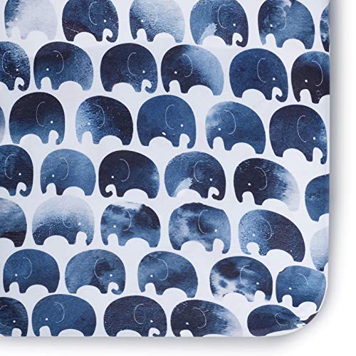 Image of Oilo Crib Sheet, Breathable, Fitted, Turkish Cotton Jersey, 300 Thread Count, Machine Washable, Fits Standard Crib (28" x 52" x 6"), Toddler Bedding, Girl, Boy, & Neutral Nursery Design, Elephant
