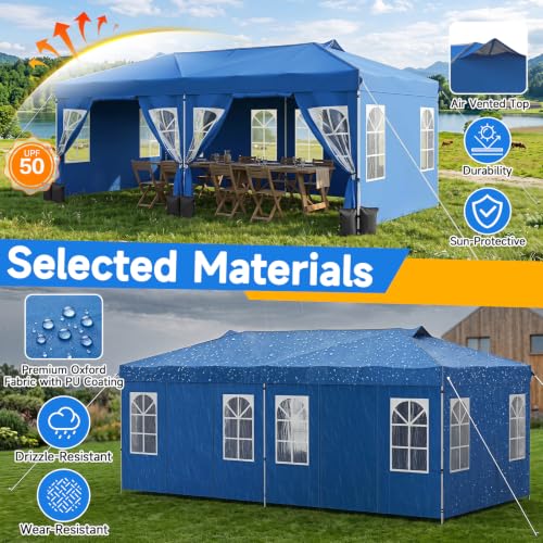 Image of Tangkula 10x20 Ft Pop Up Canopy with Center Lock