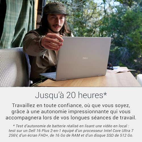 Dell 16 Plus 2 en 1 PC Portable Copilot+ DB06250 16" FHD+ 1920x1200 Tactile 16:10 Intel Core Ultra 7 Série 2 Intel Arc RAM SSD Windows 11 Home Clavier Azerty Ice - vue 5