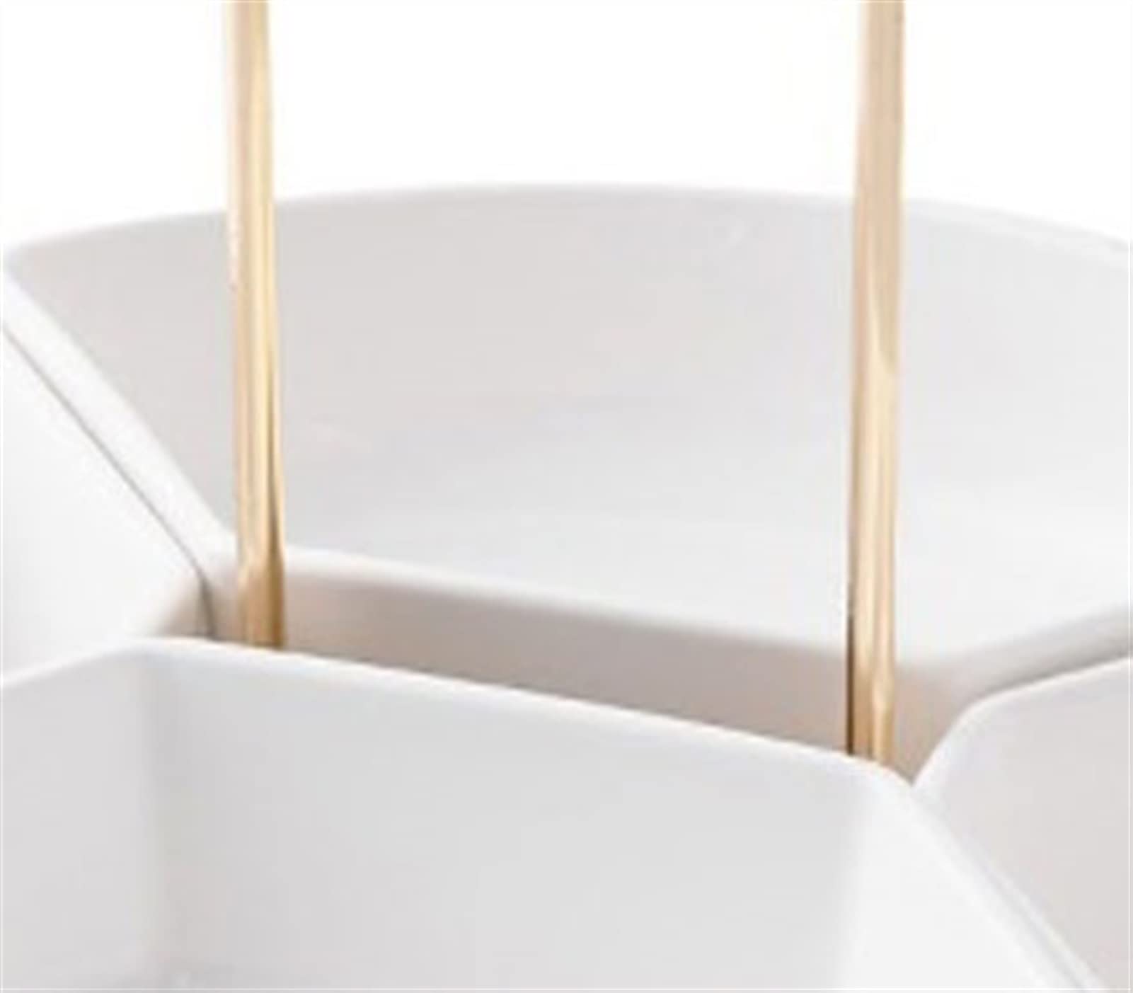 Taca na owoce Ceramiczna taca na owoce, obrotowa, 4 przegrody z metalicznym niebieskim kolorem i uchwytami, przekąski owocowe, patera na owoce, talerz na owoce, miska na owoce(1)