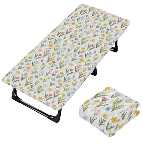 Spring Flowers Flower White Travel Toddler Bed Sheet Soft & Comfortable Cot Sheet for Portable Baby Bed for Kids Sofa Bed 50' x 25' (Bed Not Included)