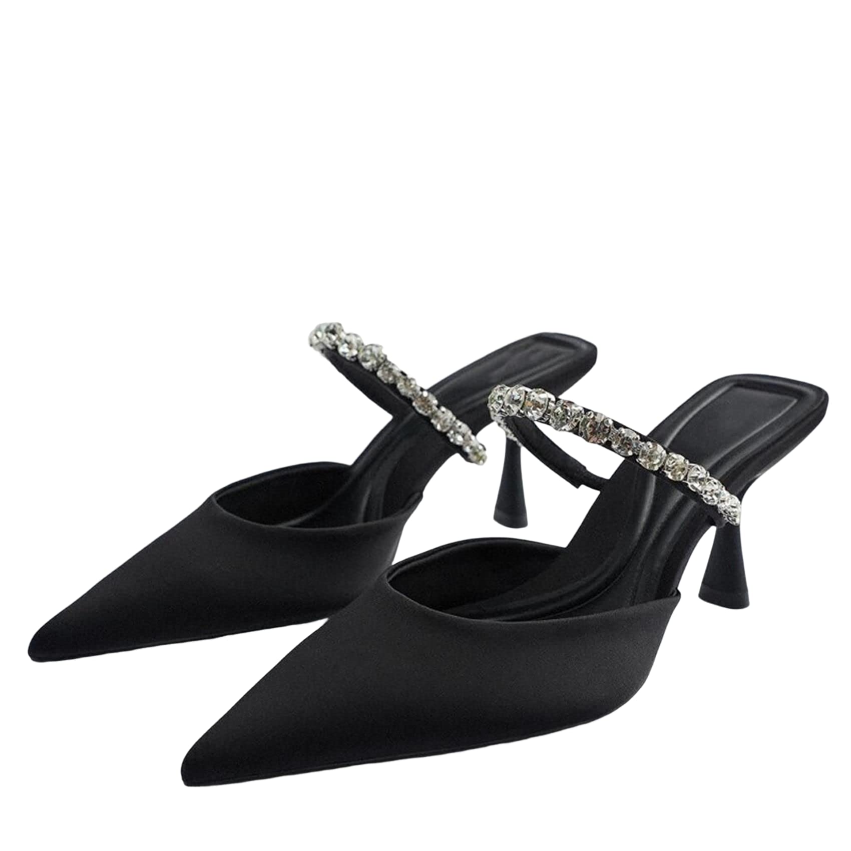 BMMYEWomen's Heeled Sandal Black Slingbacks 230/36