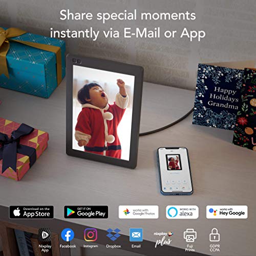 Nixplay Seed 10.1 Inch Widescreen Wifi Cloud Digital Photo Frame With Ips Display, Iphone & Android App, Free 10Gb Online Storage, Alexa Integration And Hu-Motion Sensor (W10B) #TOP6