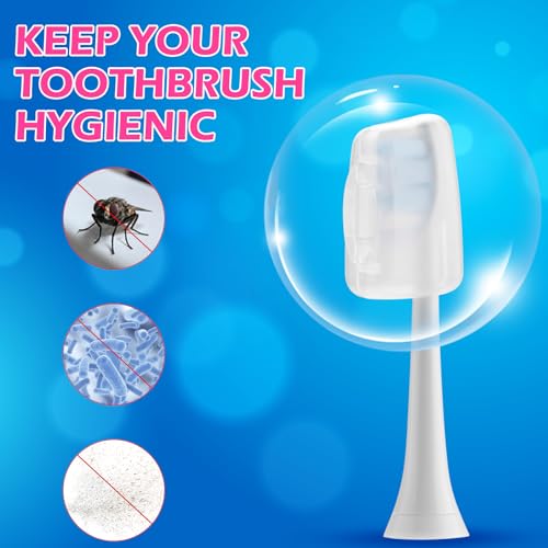 Image of 5pcs Toothbrush Head Covers Cap & Travel Case for Oral-B /Oral-B Pro /Phlips Sonicare /iO Series Electric Toothbrush, Portable Protective Case and Toothbrush Cover Set (Pink)