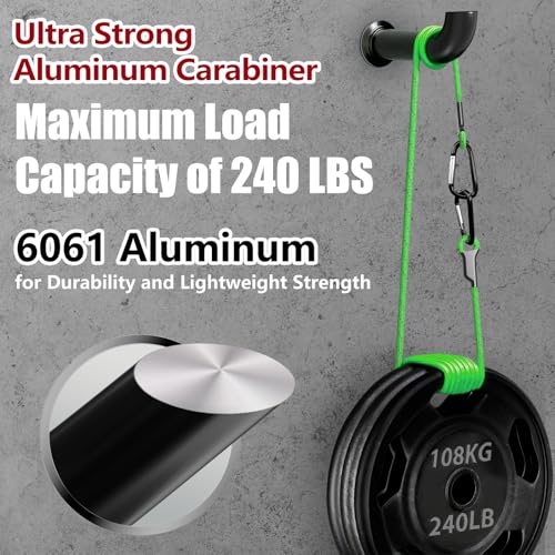 Image of sprookber 4 inch & 5 inch Extra Large Aluminum Carabiner D Ring, Caribeener Clips, Spring Snap Hook for Keychain Clip, Set of 4