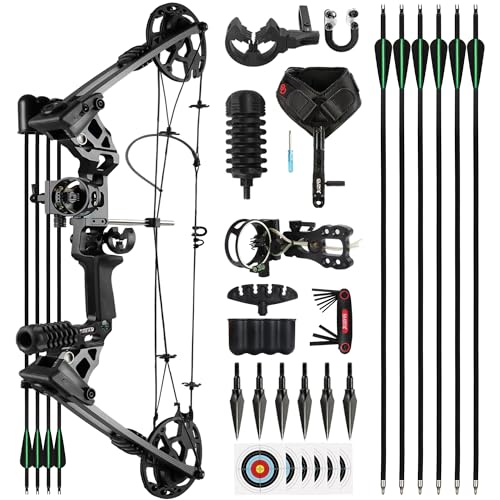 Produktfoto von The7boX Compound Bogen und Pfeil Set 20-70 LBS Einstellbare 320 Fps Geschwindigkeit Bogenschießen Kit mit Carbonpfeilen&hellip;