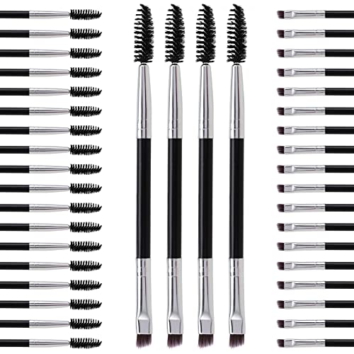 Sehoi 40 Pieces 5.7 Inch Angled Eyebrow Brush And Spoolie Brush, Multifunctional Double Ended Eyebrow Brushes, Makeup Brush For Filler, Tint, Liner, Definer, Eye Brow Powders #TOP24