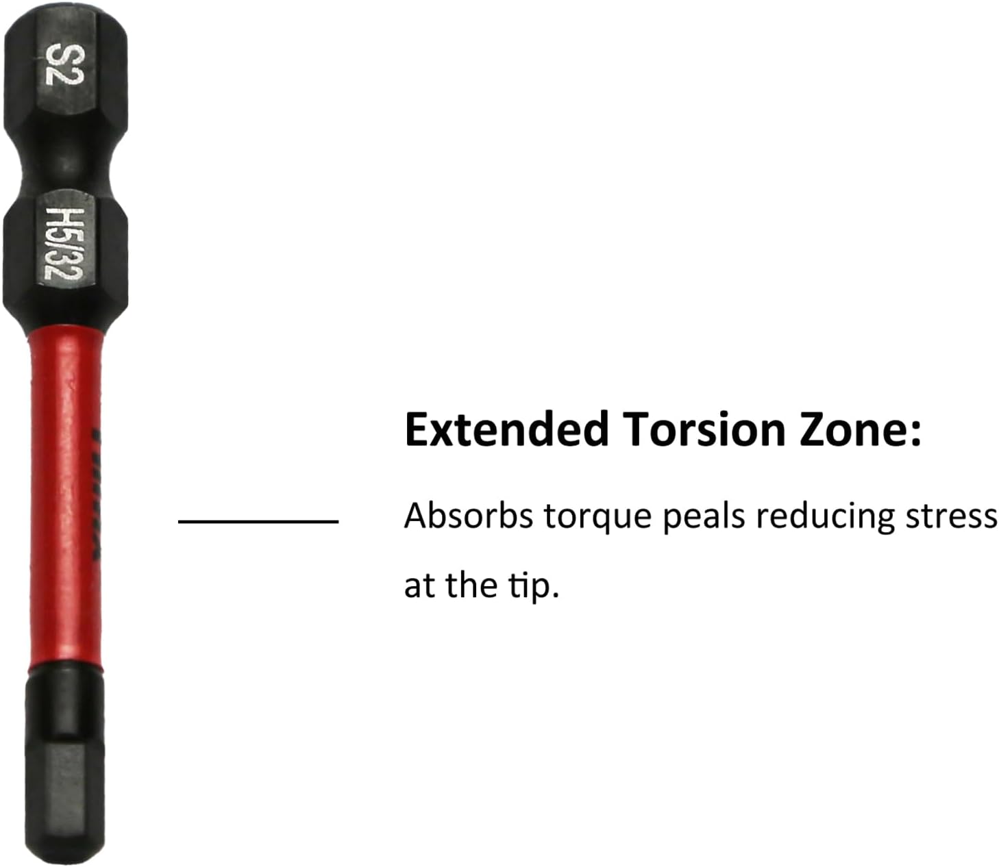TMAX 25 pc H5/32 H-5/32 Inch Hex Head Allen Wrench Black High Torque Impact Screwdriver Insert Bits Set S2 Steel Torsion Resistant, 2 Inch Long, 1/4 Inch Hex Shank with Quick Release Slot