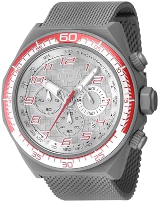 Invicta Racing Men 50.00mm Stainless Steel + Aluminum Red + Silver + Titanium Grey dial VD53