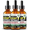 Envisha Hemp Oil – 50000mg of Organic Hemp Seed Extract – Rich in Vitamin & amp; Omega – 100% Natural Hemp Drops – Help Sleep