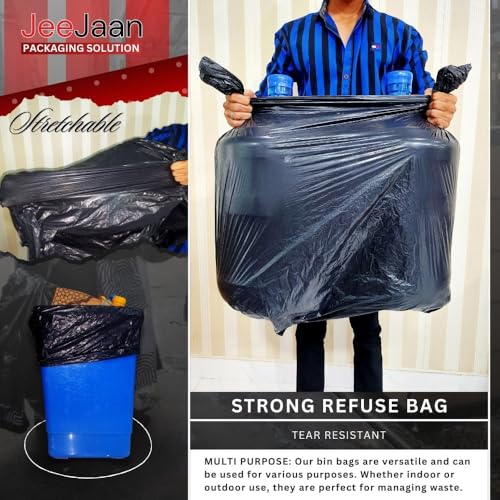 JeeJaan® 200 Large Bin Bags Heavy Duty Black Refuse Sacks for Household Garbage 80L Capacity Strong Black Bin Liners for –Rubbish Garbage Bags - (18" x 29" x 39") 3 JeeJaan® 200 Large Bin Bags Heavy Duty Black Refuse Sacks for Household Garbage 80L Capacity Strong Black Bin Liners for –Rubbish Garbage Bags - (18" x 29" x 39") - Image 3