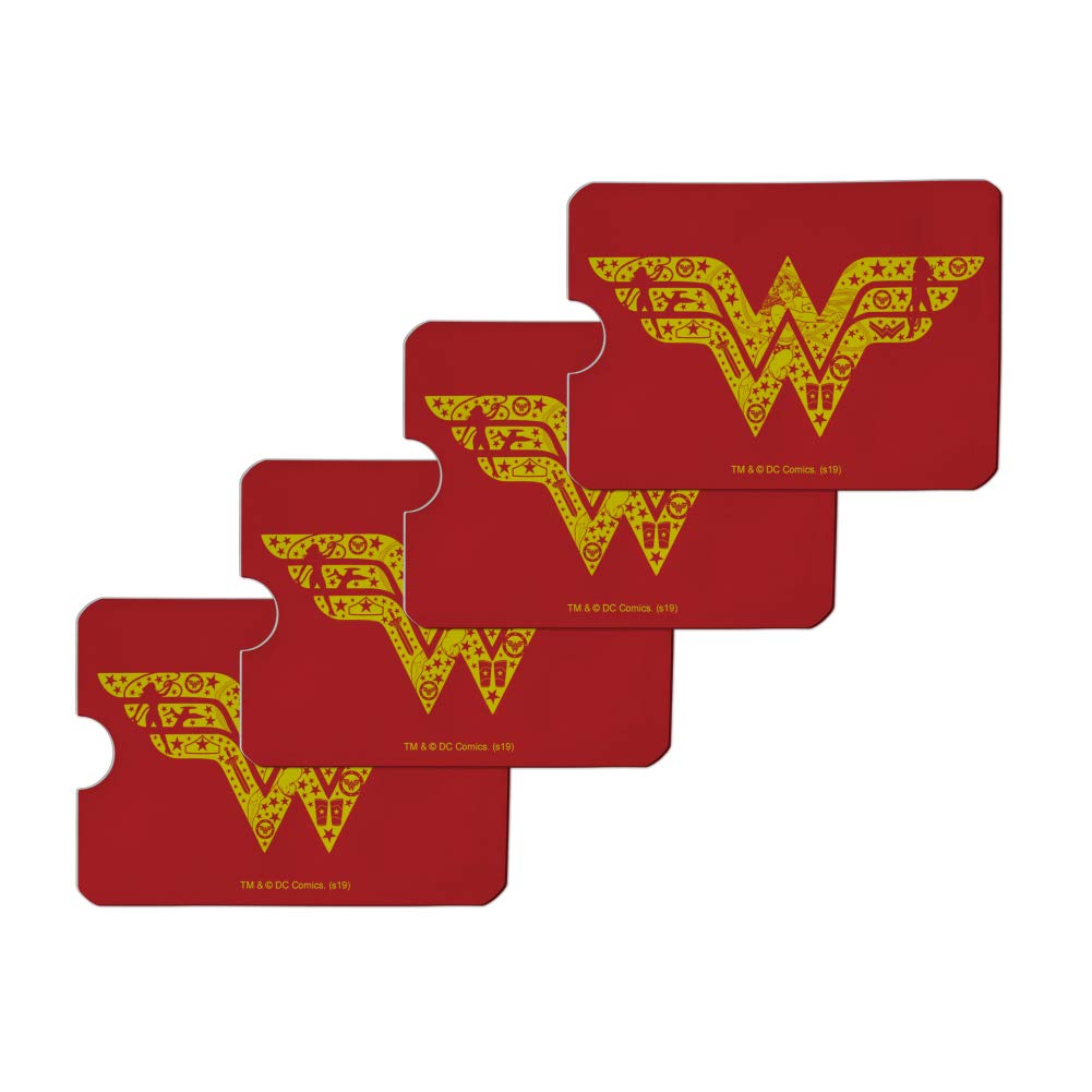 GRAPHICS & MOREWonder Woman Wonder Woman Icons Logo Credit Card RFID Blocker Holder Protector Wallet Purse Sleeves Set of 4