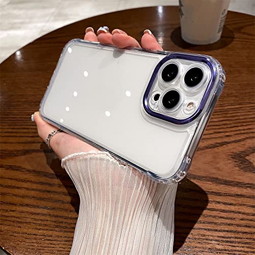 Coque acrylique iPhone 13 Pro Max transparente violette avec protection caméra en métal shockproof