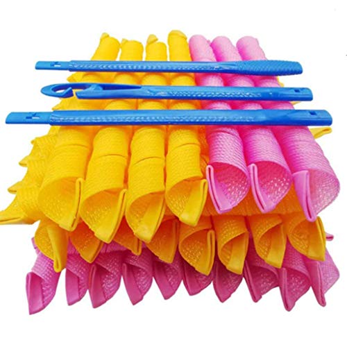 40PCS magic curler styling set,1 piece styling hook.DIY no hot curler, suitable for super long hair, up to 22 inches (55cm)