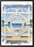 Fine Artic Cuadro de La Concha de Donostia efecto acuarela - Poster de Paisaje con Marco de madera Negro - Arte mural de San Sebastián decoración de Salón - Cuadros del País Vasco
