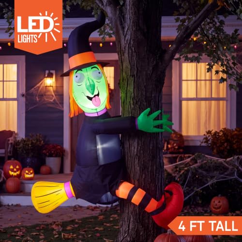 Joiedomi 4FT Halloween Inflatable Witch with Build-in LED Lights - image 2