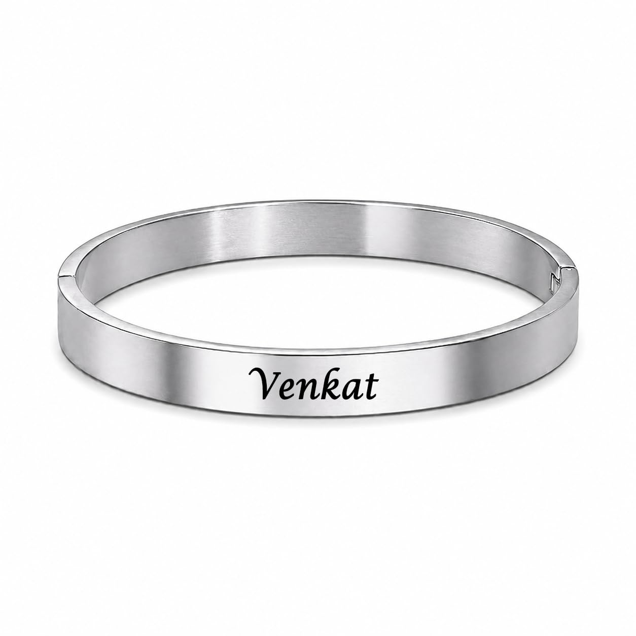 Customized Stainless Steel Name Kaapu or kada Bracelet for Men & Women | Free Hug Ring | Custom Engraved Name Bangle | Adjustable Open Cuff Bracelet | Stylish Unisex Fashion Wrist Band Gift | Hug Ring Free-image-47