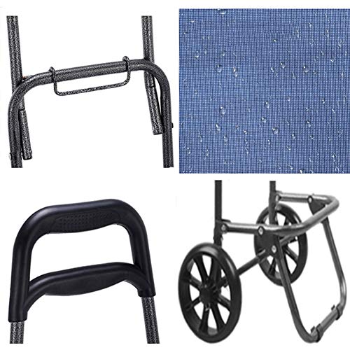 ZHAOHUI Einkaufstrolley Haushalt Einkaufswagen Anhänger Faltbar Abnehmbar Tragbar Stahlrahmen Wasserdichtes Oxford-Tuch… – Bild 8