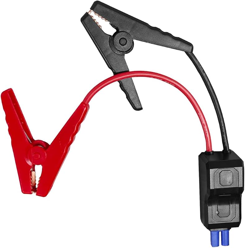 Car Jump Starter Cable with Battery Clamps, Intelligent Automotive Emergency Battery Booster Clamp Cables, Portable Smart Alligator Clips Replacement for 12V Vehicle Jump Starter (Black&Red)