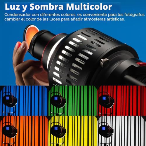 Snoot óptico AMBITFUL AL-18 Pro con 40 Gobos para efectos creativos 6