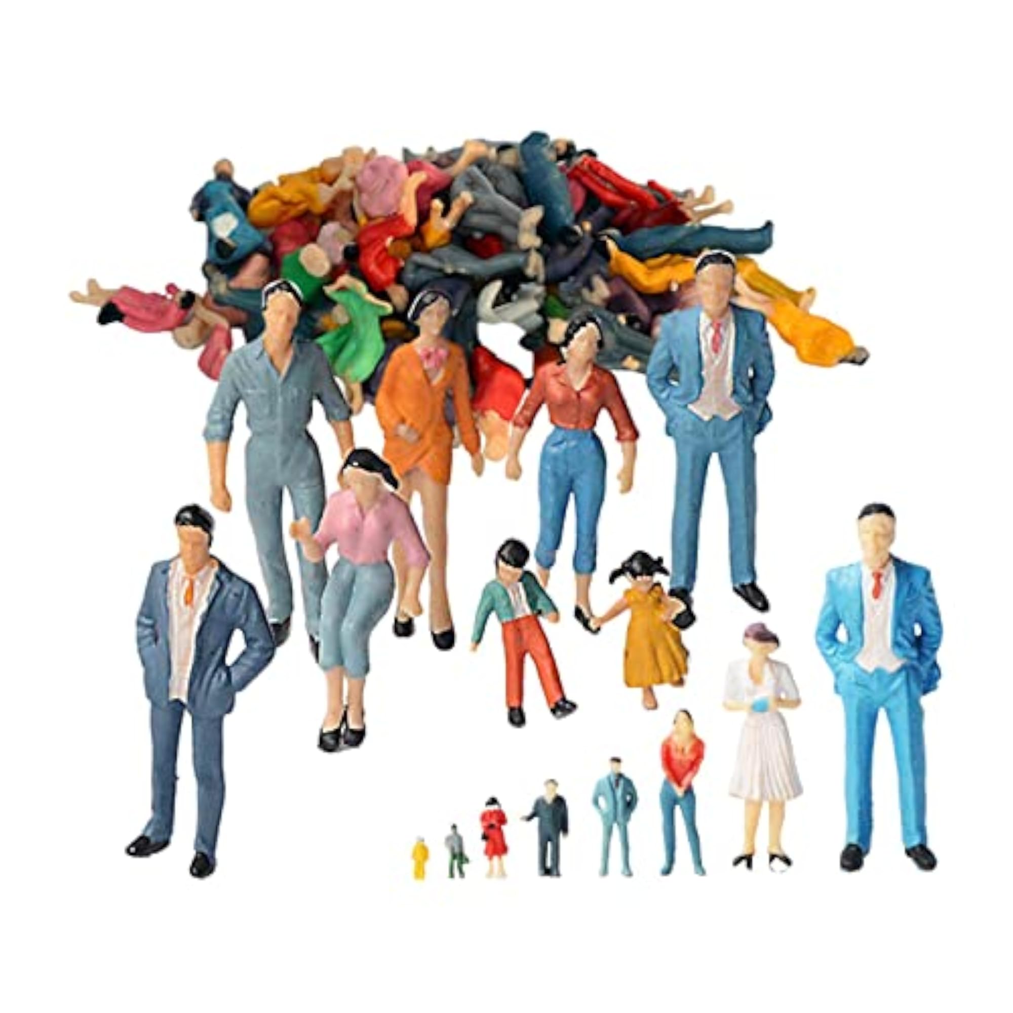 2x Hand Painted Figures for Tiny Scenery Decoration