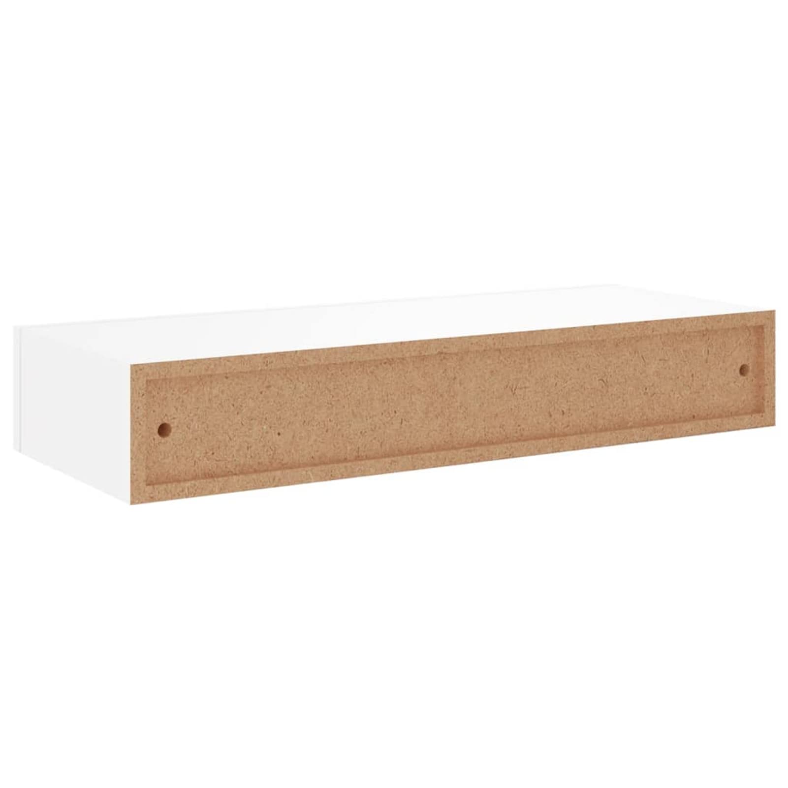 Homgoday Mensola con cassetto da parete in MDF bianco, 60 x 23,5 x 10 cm, mensola da parete galleggiante con cassetti, armadio di stoccaggio, per corridoio, soggiorno, camera da letto, cucina