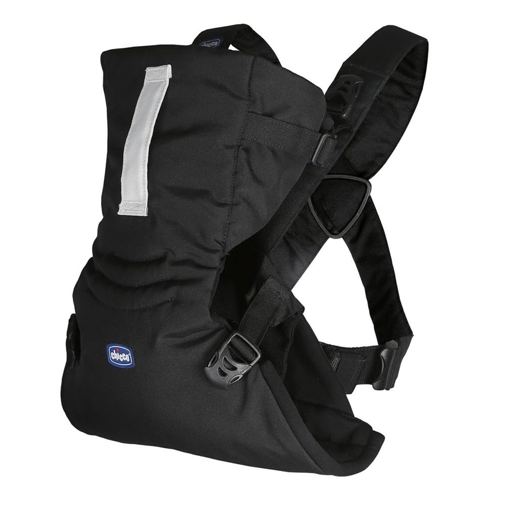 Chicco EasyFit Portabebés Ergonómico de 0 Meses a 9 kg, Mochila Fácil de Usar para Llevar el Bebé Mirando hacia los Padres, con Sujeción para Cabeza y Cuello, Negro