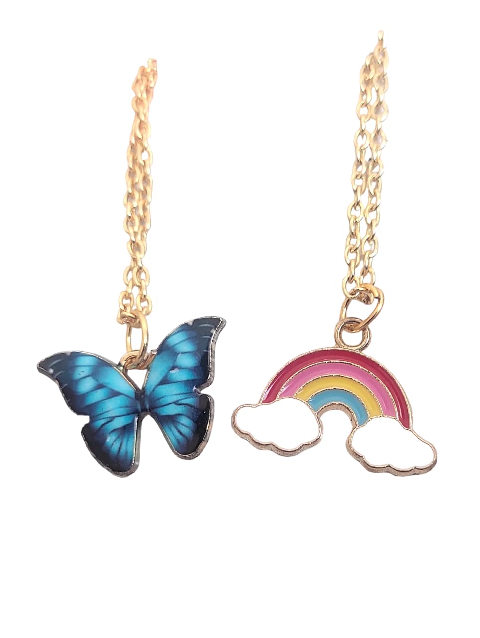 SIRANI, Gold Plated butterfly and Rainbow Pendant with Link Chain | Necklace For Women & Girls | (Blue) (B0C1SY7XGH) Amazon Price History, Amazon Price Tracker